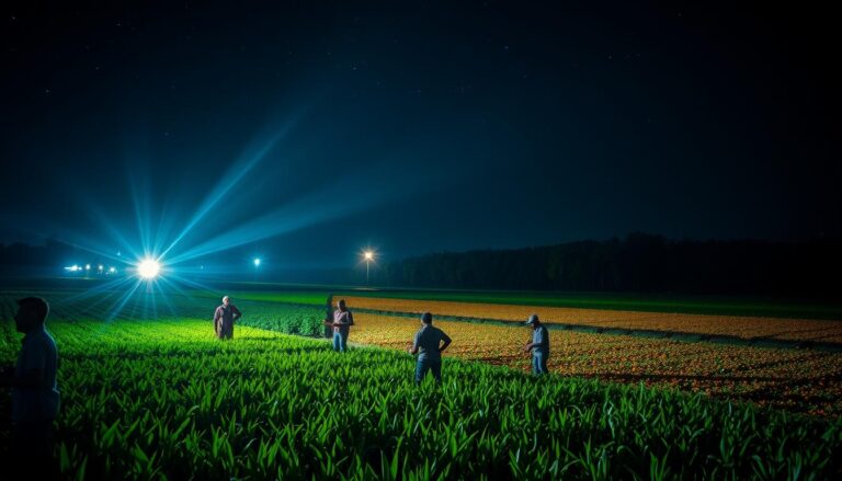 iluminação noturna para agricultura